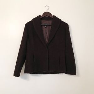 Brown Eileen Fisher Wool Teddy Jacket